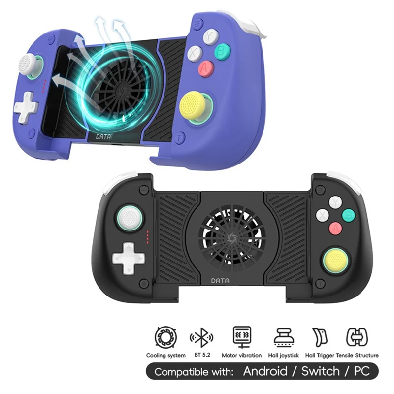 وحدة تحكم لاسلكية بلوتوث Top-X3 مع مروحة تبريد عصا تحكم مزدوجة القاعة لهاتف PUBG Mobile للتبديل/OLED لأجهزة Android/IOS PC