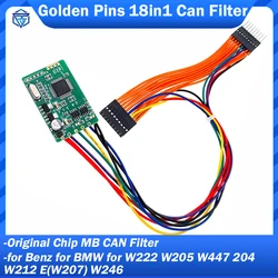 Original Chip Golden Pin MB CAN Filter 18 In 1 18in1 CAN Filter Stable for W222 W205 W447 204 W212 E(W207) W246 for Benz for BMW