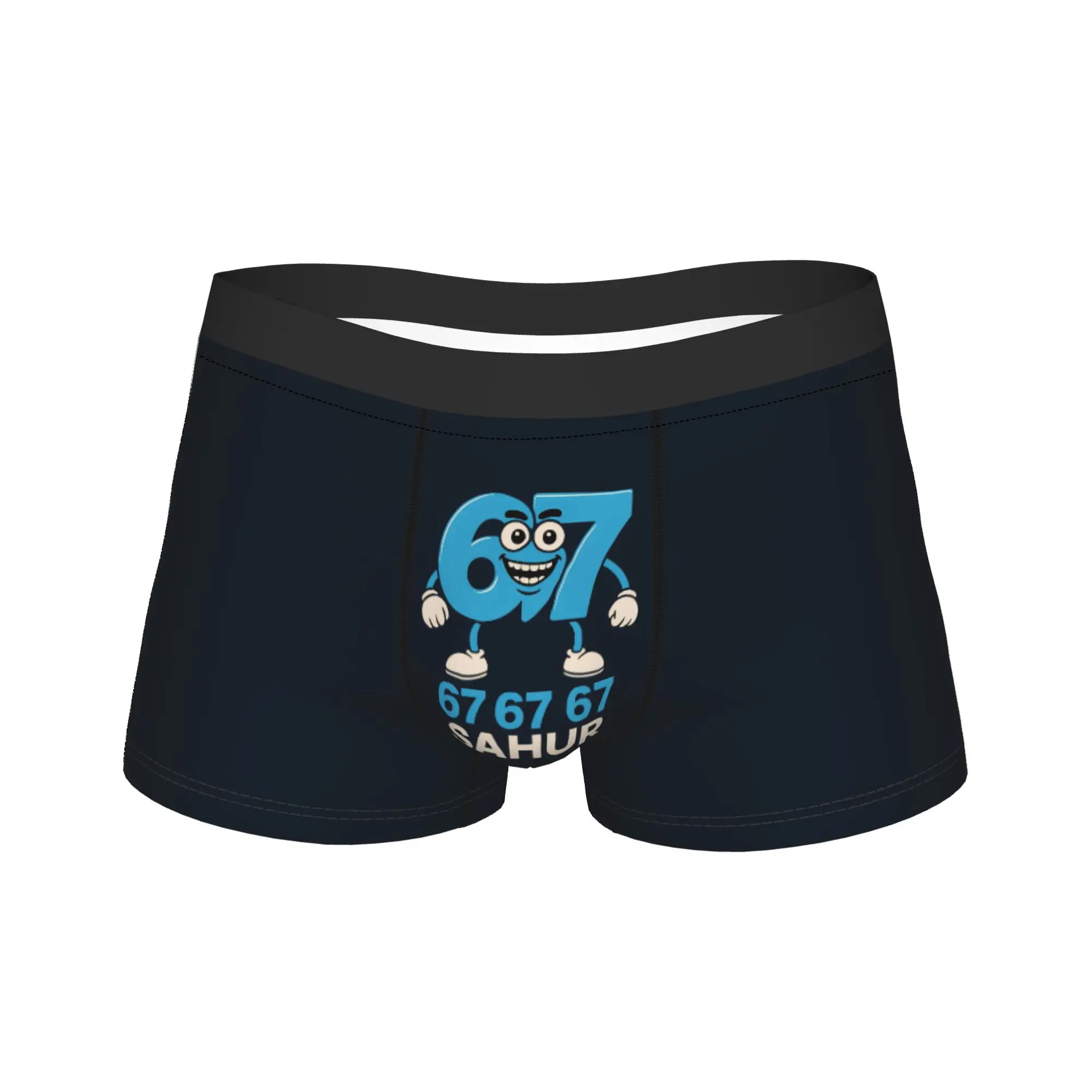 67 Six Seven Meme Underwear Brainrot Male Boxer Brief Elastic Trunk Quality Custom DIY Plus Size Panties