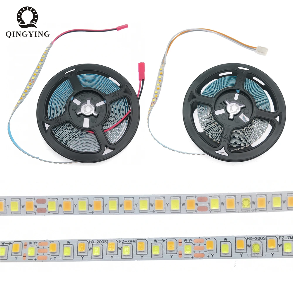 3 Meter 2pin 3pin 2835 Led Strip 5b10cx2 200led/Meter 3 Kleuren Met 3000K + 6500K Constante Stroom Flexibel Lint Voor Kroonluchter