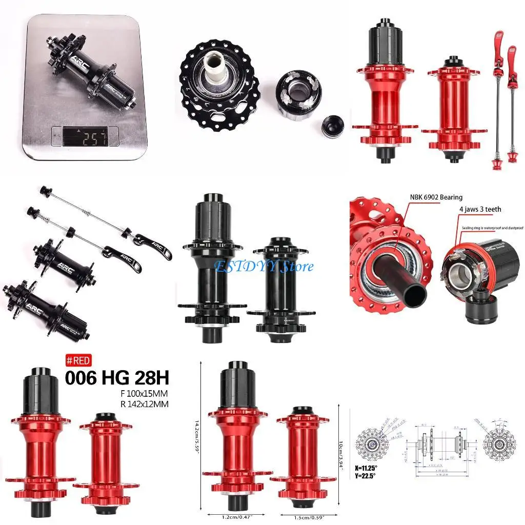 

G6DE Aluminum Alloy Disc Hub, 28 Holes, 4 Sealed Bearings, Quick Release, for MTB Hub 8, 9, 10, 11 Speed