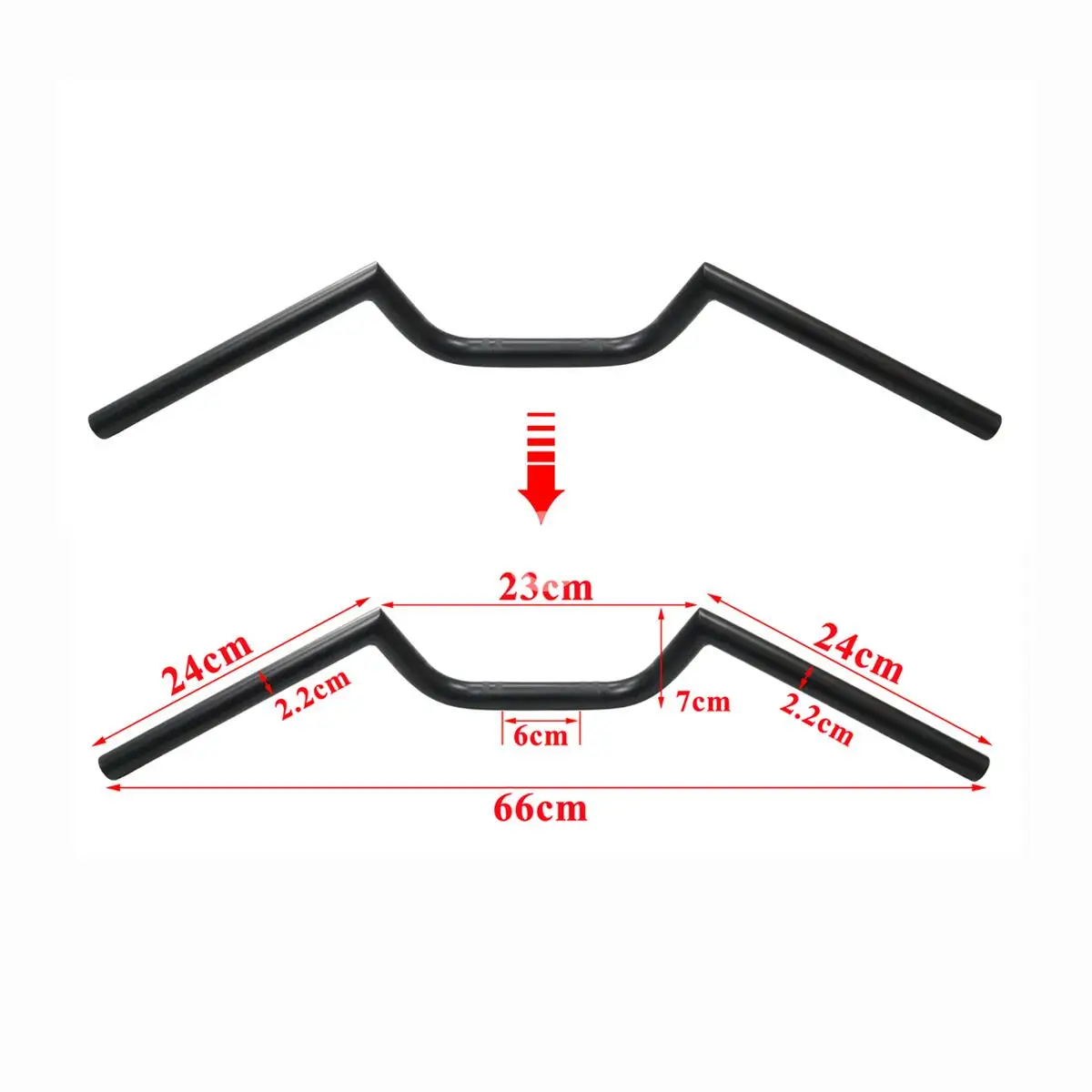 Retro Motorcycle Handlebar 22mm 7/8'' Type M Motorbike Handle Bar for Honda CG125 WY125 CN125 Scooter Cafe Racer Chopper Touring