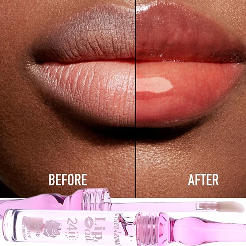 Matte To Mirror Transparent Lip Gloss Moisturize Repair Reduce Fine Line Lip Plump Serum Increase Lips Elasticity Petals Lip Oil