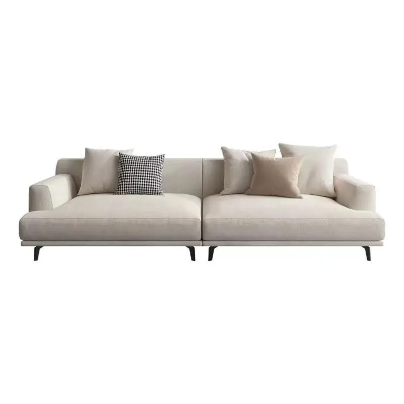 small apartment removable and washable fabric sofa living room, high-end cotton and linen straight row Nordic sofa combination