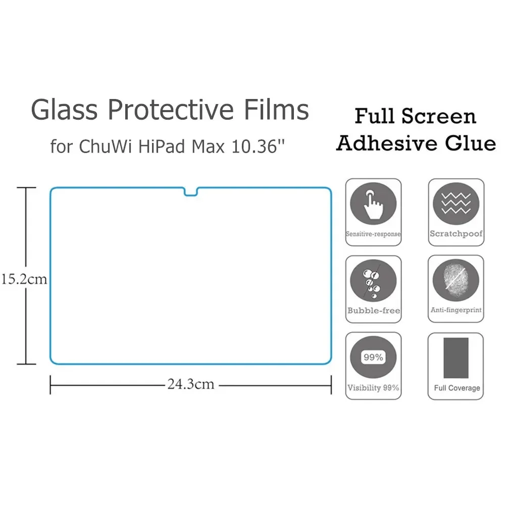 3Pcs Glass Protectors for Chuwi Hipad Max 10.36'' Screen Protector Scratch Proof for Chuwi Hi Pad HiPad Max Screen Gurad