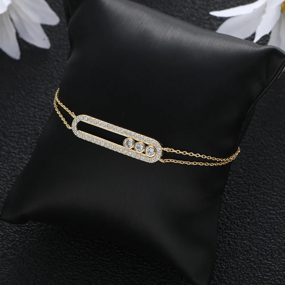 Luxury lucky beads Bracelet For Women Fashion Bracelets 18K gold zircon Bangle Wedding Bridal Jewelry Accessories Gifts