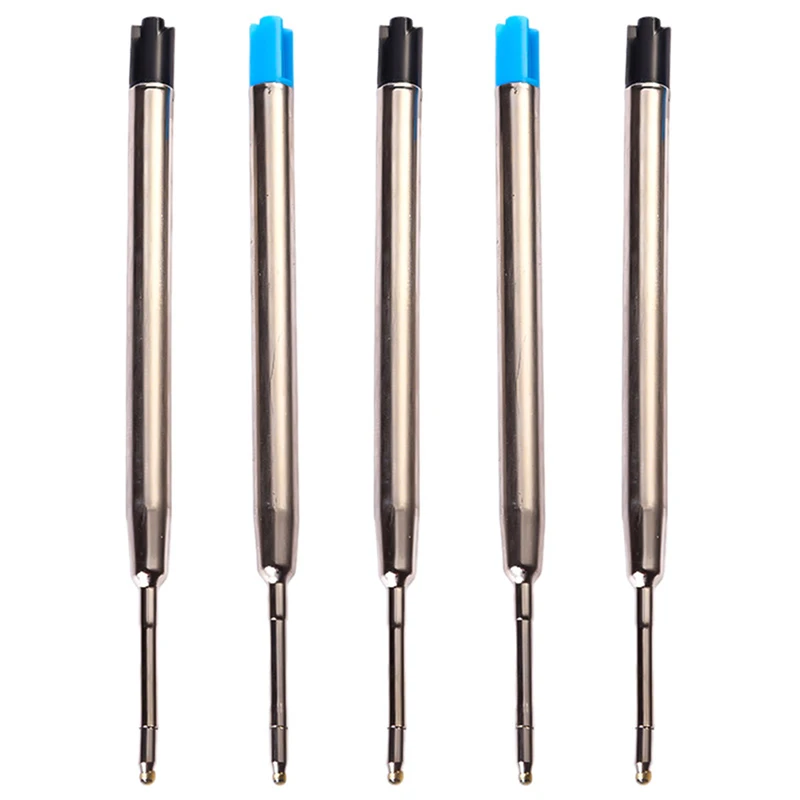 10 Stuks 0.5Mm G2 Metalen Roller Balpen Navulling Medium Nib Blauw Zwart Kleur Inkt Bal Pennen Navulling Voor Schoolkantoor Schrijven