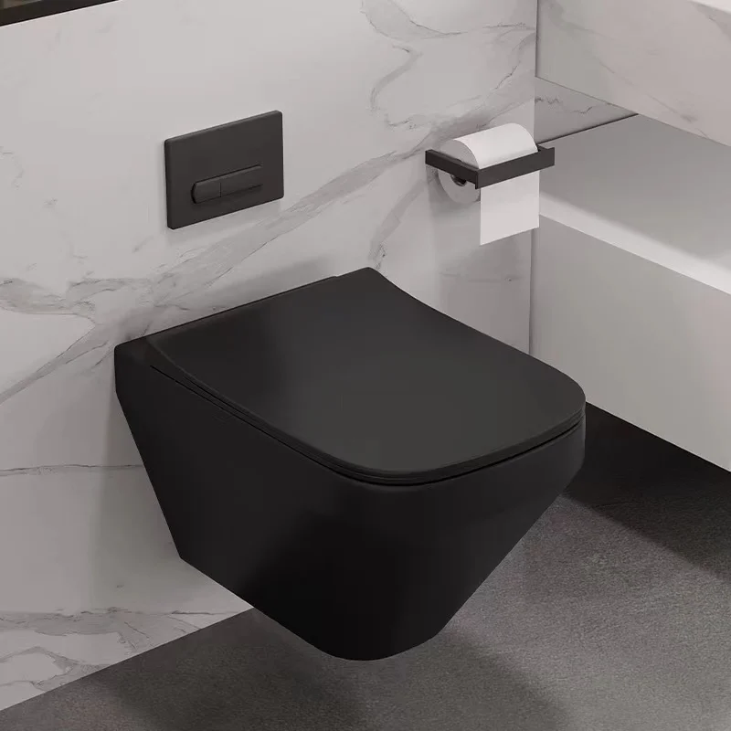Sanitary Ware Matte Color Concealed Water tank Bathroom Floating Hanging Closet Wall Hung Toilet