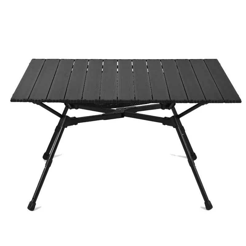 

Adjustable height and table length aluminum alloy outdoor camping folding table aluminum plate egg roll