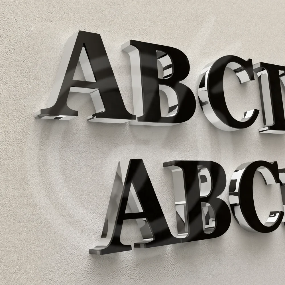 Lettere acriliche personalizzate Segnaletica al neon 3D Senza luci a LED Pubblicità Insegna luminosa Decorazione da parete con logo aziendale aziendale