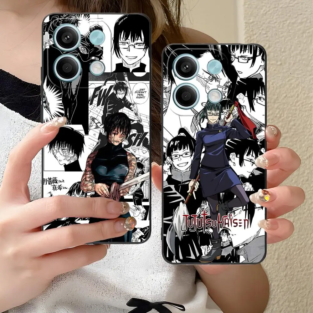Jujutsu Kaisen Maki Zenin جراب هاتف لهاتف Xiaomi Redmi Note 14 13 12 11 S Pro Plus 4G 5G غطاء طباعة ملون غطاء الهاتف الذكي #3