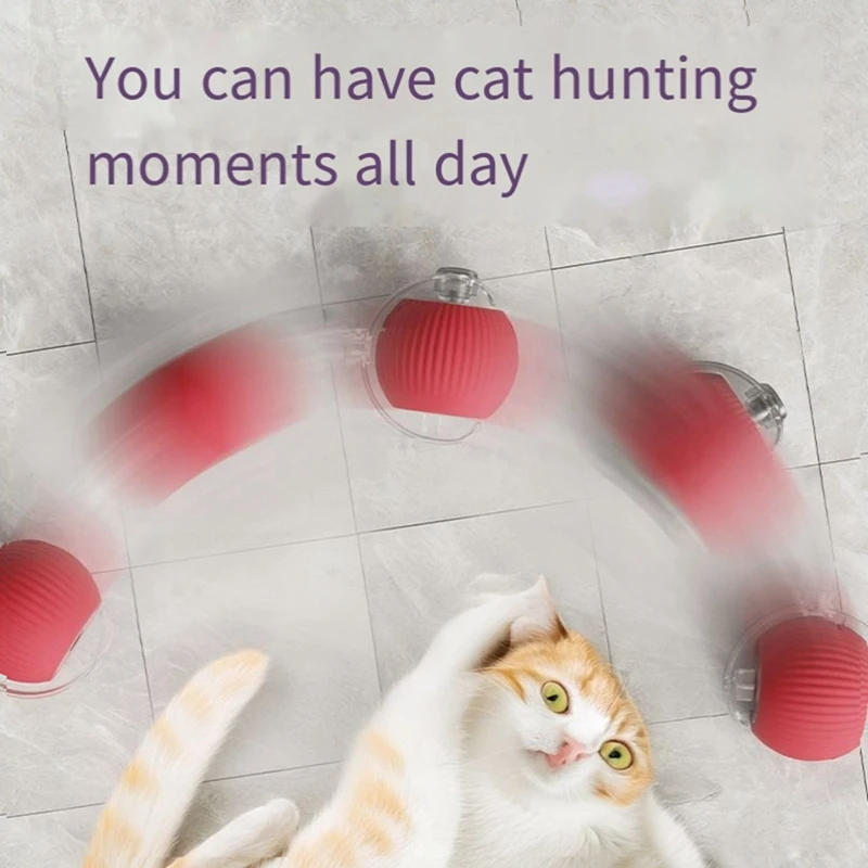 AT02-Smart Cat Toy Automatic Rolling Ball Fake Tail Rechargeable Electric Pet Interactive Toy Dog Cat Training