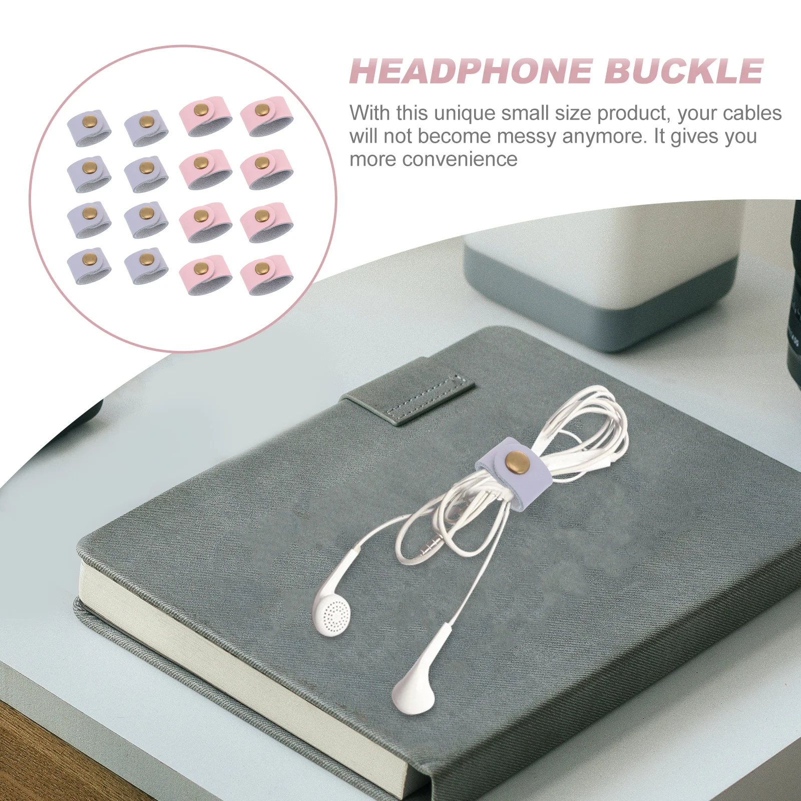 

16Pcs Cable Organizer Small Elegant Design for Cable Management Home Office Use Random Color Headset Winders Ties