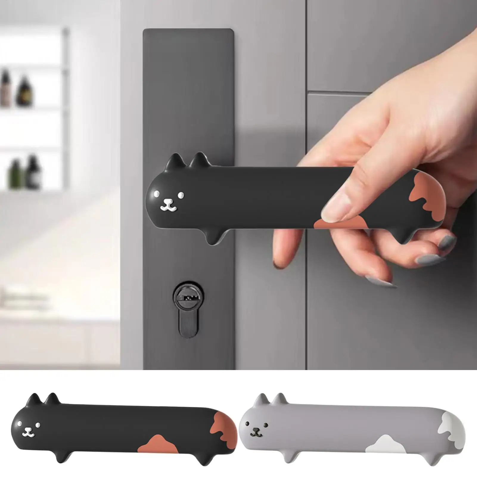 

Anti-Slip Silicone Protective Cover Silicone Door Handle Protector Cover Anti Wall Protectors Collision Static Home Accessories