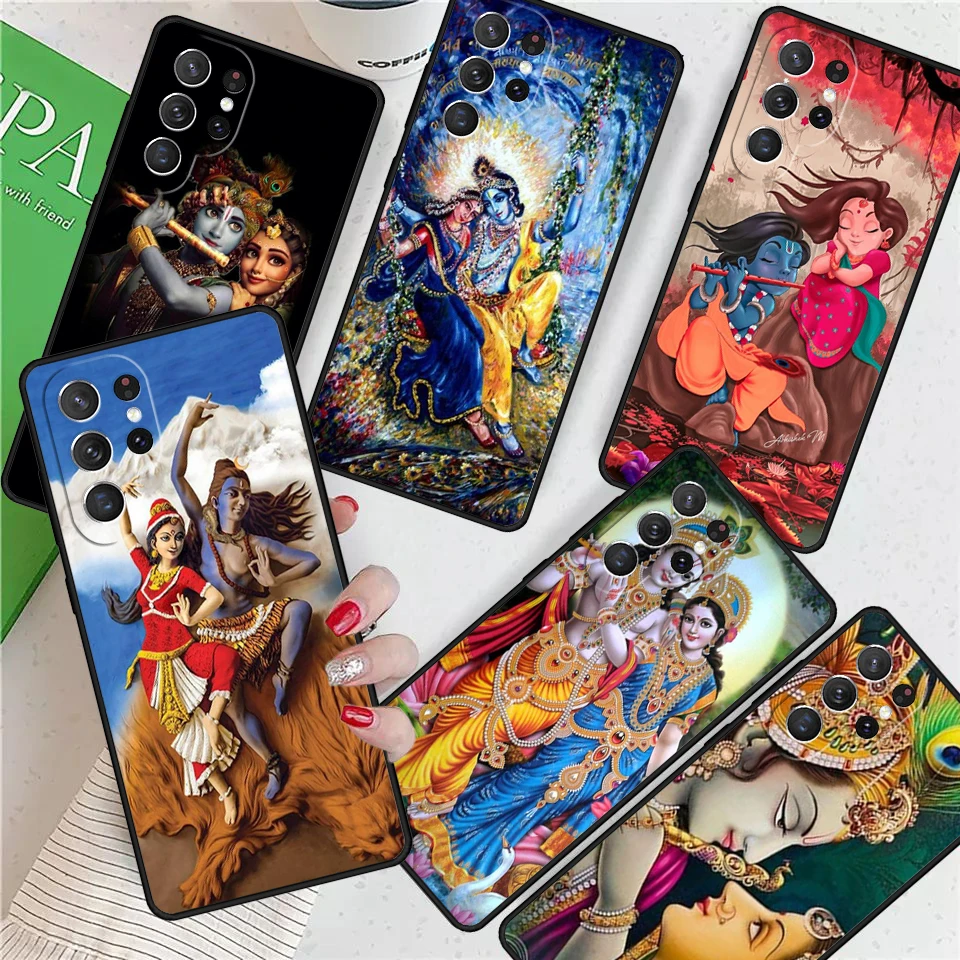 Lord Krishna Radha For Samsung Galaxy S24 Ultra S21 S22 S8 S9 S10E Note 10 20 Plus FE S23 Phone case Cover Coque