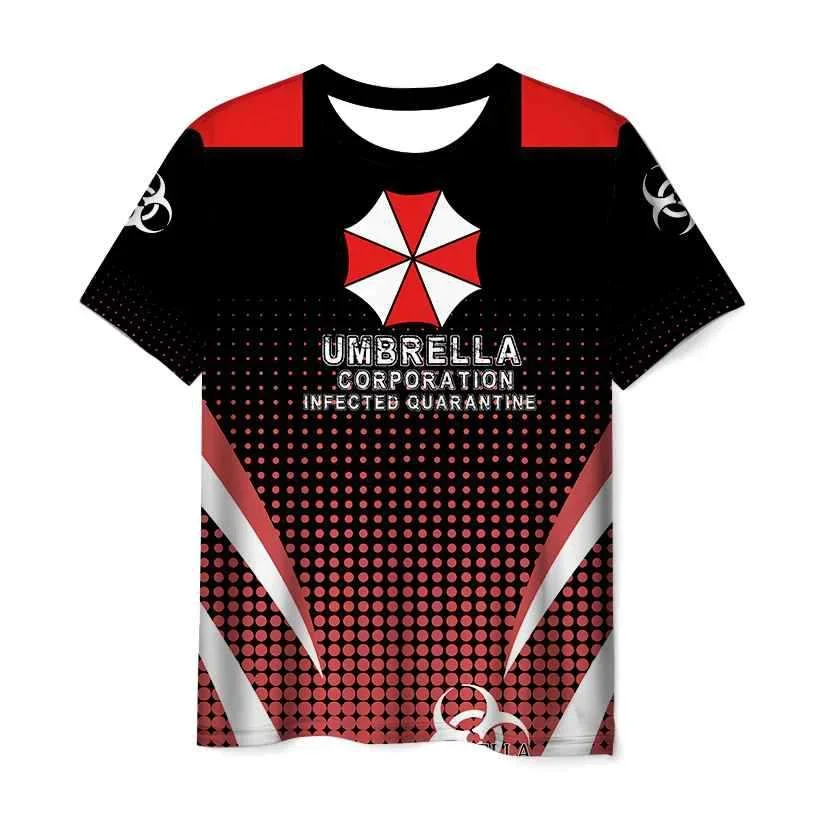 Camiseta de juego con estampado 3D de Resident Evil, ropa deportiva informal de verano para niños, camisa holgada con estampado de cuello redondo para hombres y mujeres