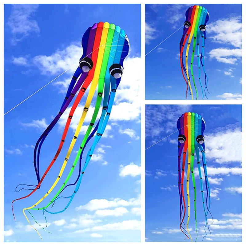 23m octopus kites windsurfing flying papalotes for adults parachute inflatable toys indonesia kite line toy sport kevlar line