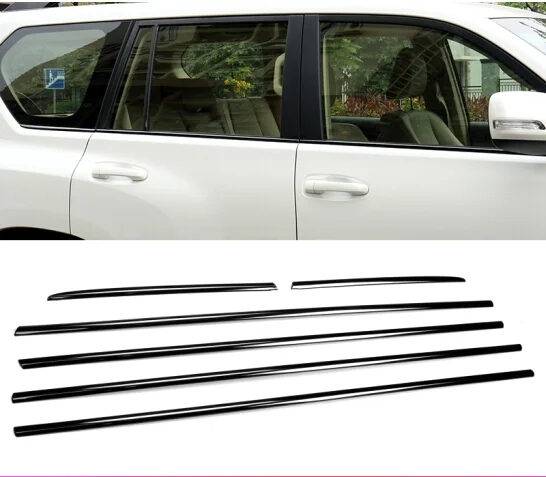 For toyota Land Cruiser Prado  FJ 150 2010-2018 Stainless steel  Bottom Window Frame Sill trims 6pcs