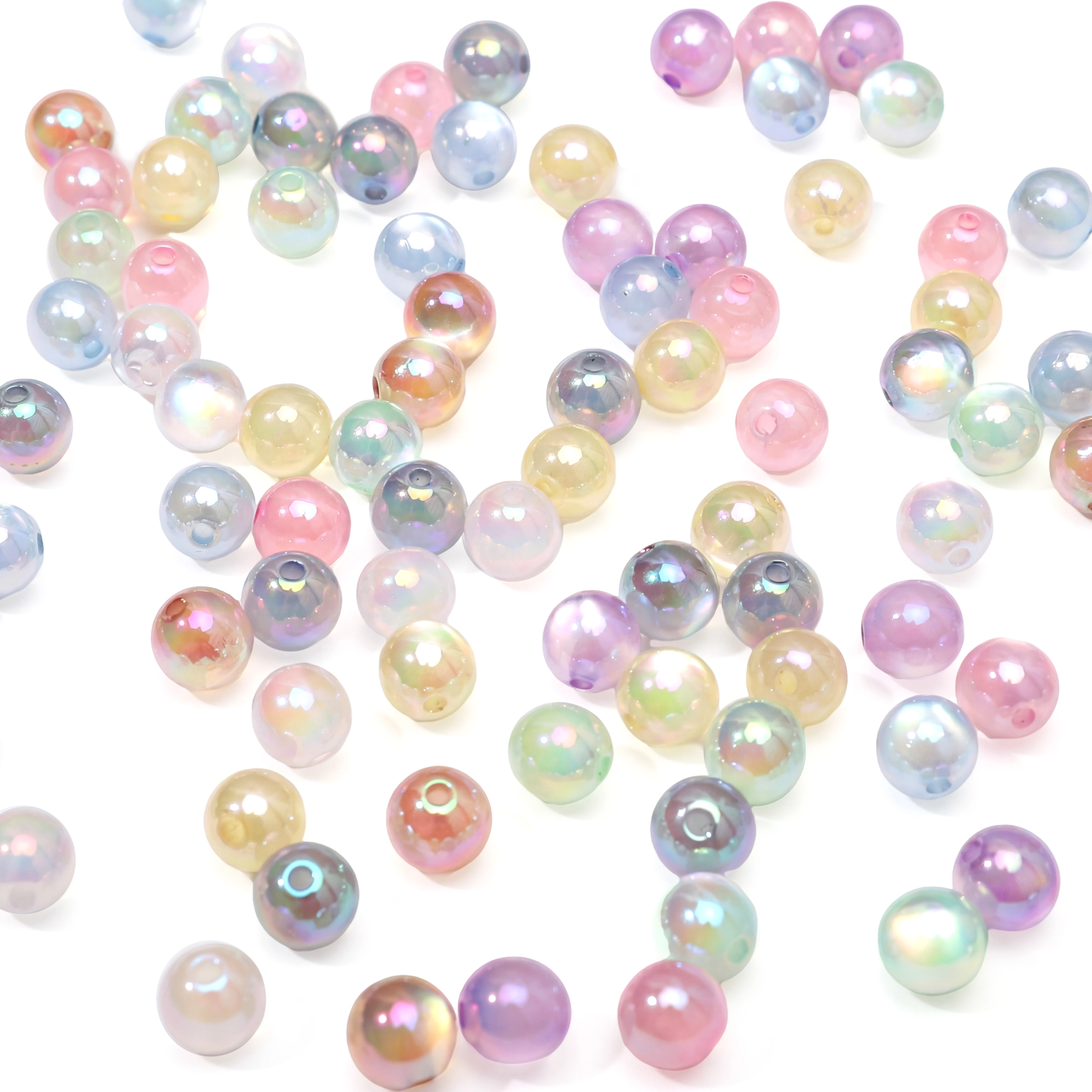 5/10Pcs Bright Acrylic Transparent Colorful Cat Eyes Exquisite Beads For Jewelry Making Diy Bracelet Handmade Accessories