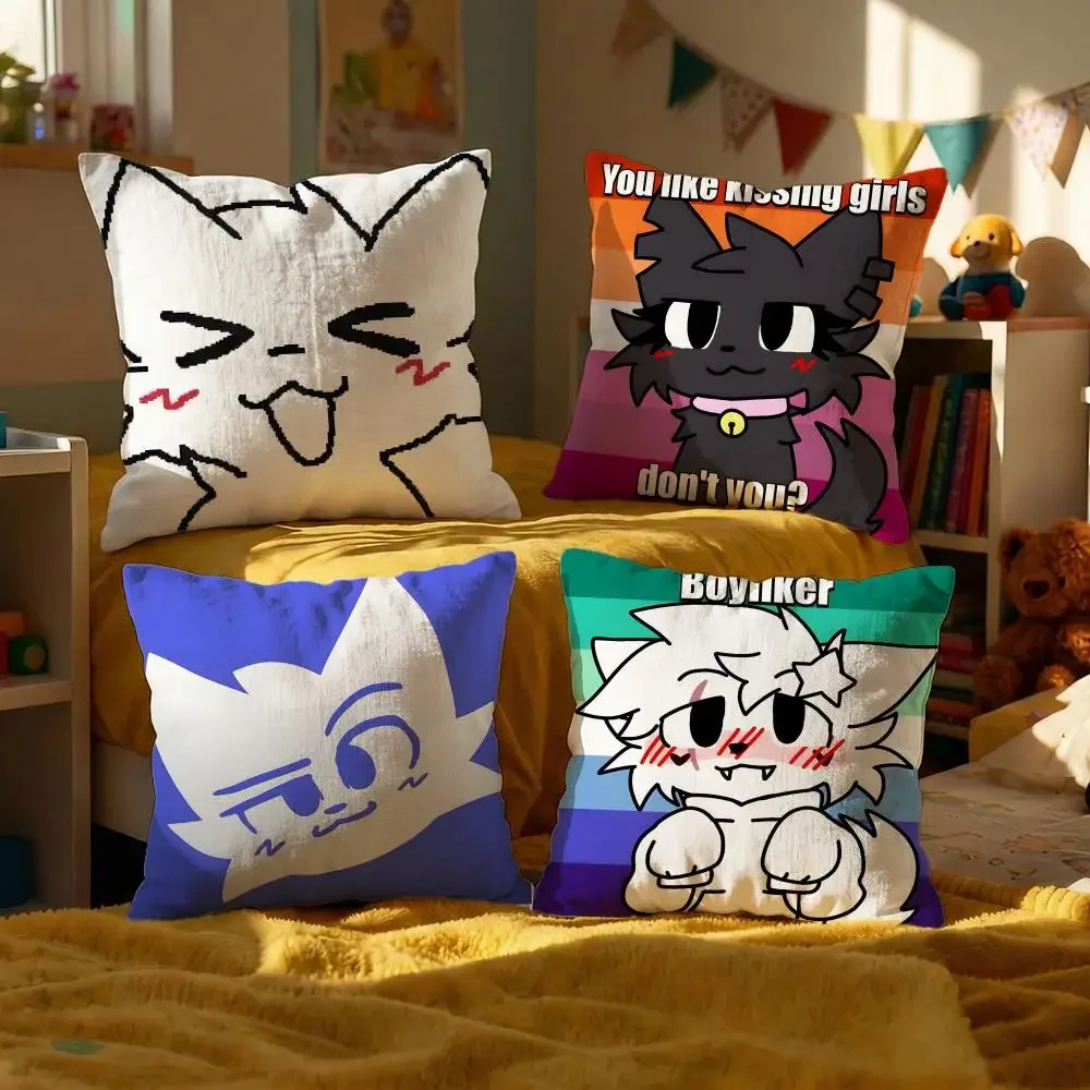 Kawaii Anime Character Throw Pillow Covers Set for Couch Decor Cute Pop Culture Fan Gift