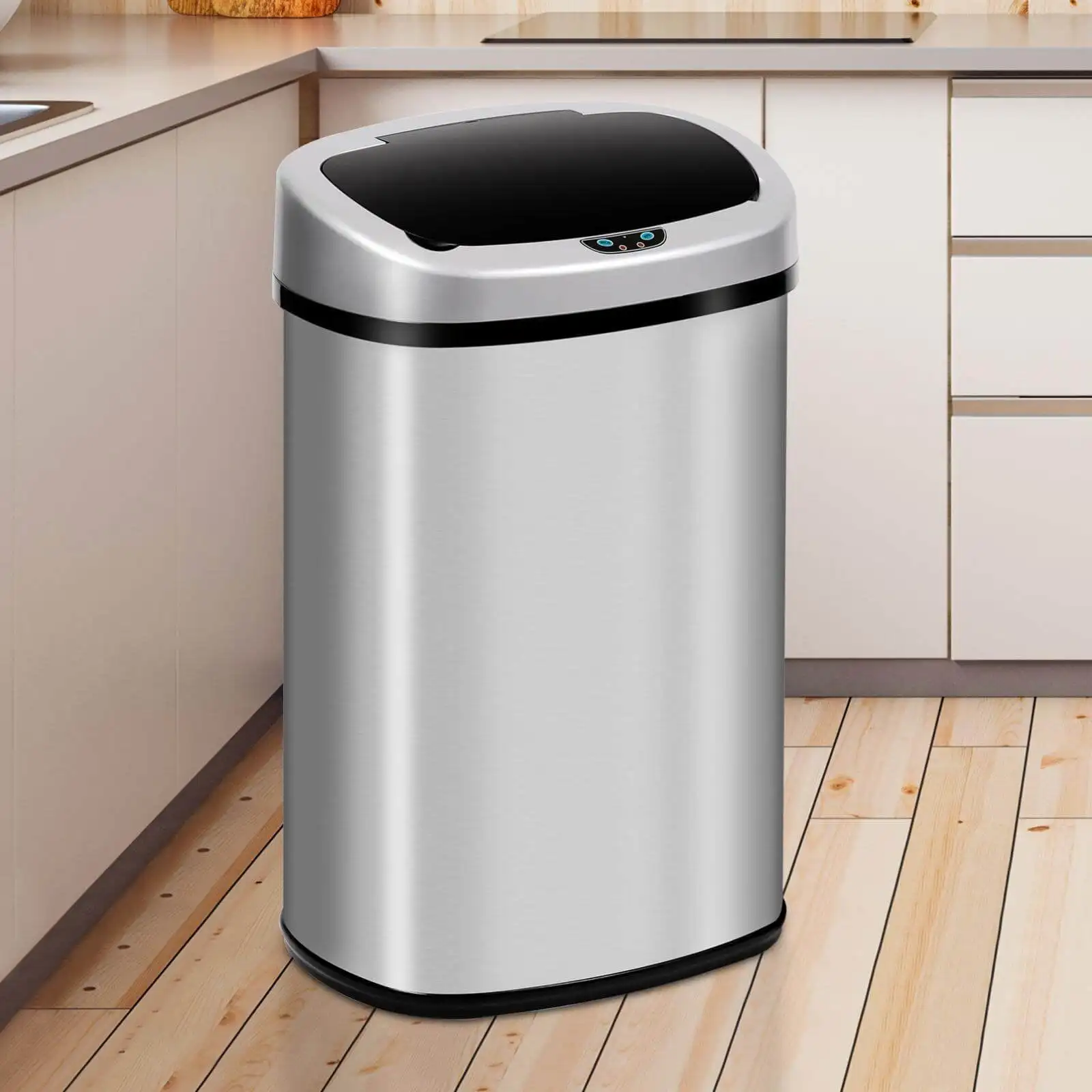 Kitchen Trash Can with Lid, 13 Gallon Automatic Stainless Steel Garbage Can with Touch-Free & Motion Sensor image 5