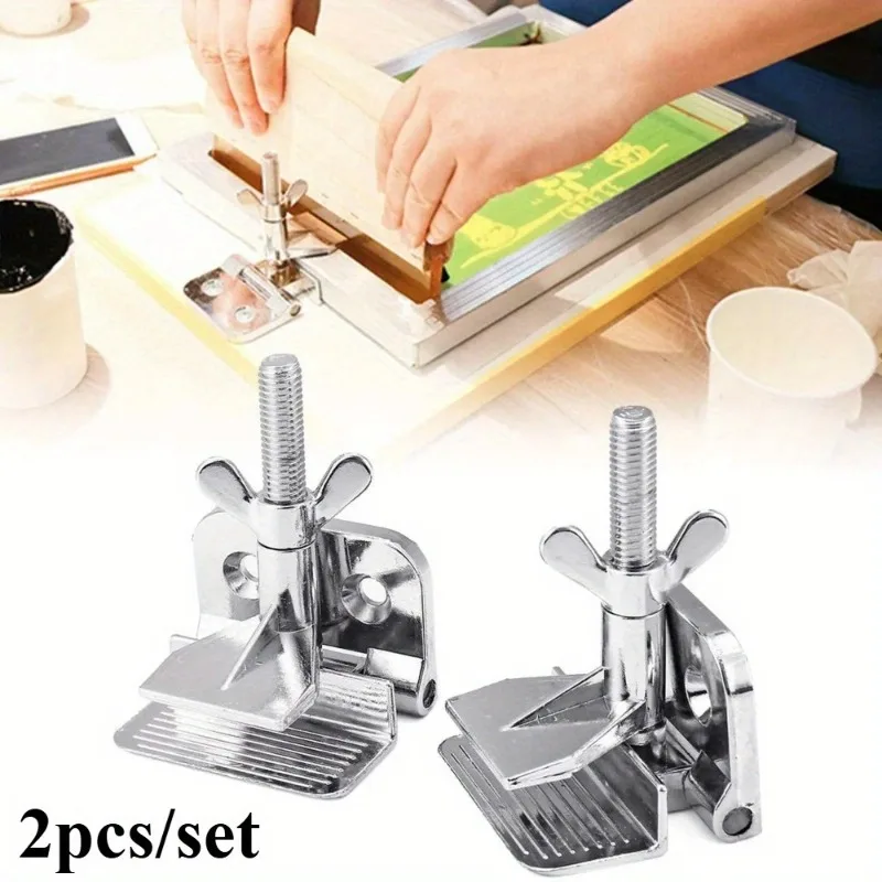

2pcs/set Hinge Clamps Silk Screen Printing Metal Butterfly DIY Hobby Tool Arts Crafts Sewing Printmaking Screen 60x85mm