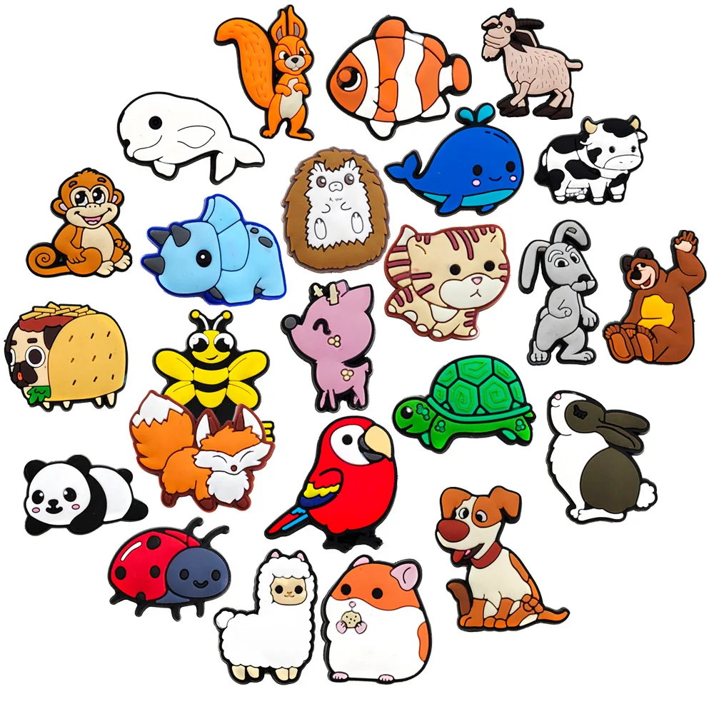 44 Small Animal PVC Soft Rubber DIY Detachable Fashion Accessories Shoe Charms Accessories for Crocs Sandals Y2k Fashion Toys