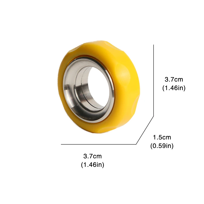 Mechanische Fidget Ratsche Ring EDC Spielzeug Einstellbare Haptische Ring Edelstahl + Pom Fingertip Metall Reifen Spielzeug Stress Spinner