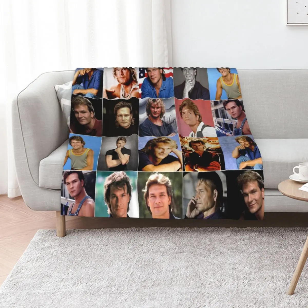 Patrick Swayze Photo Collage Throw Blanket for winter Moving Plaid on the sofa Summer Beddings Bed covers Blankets