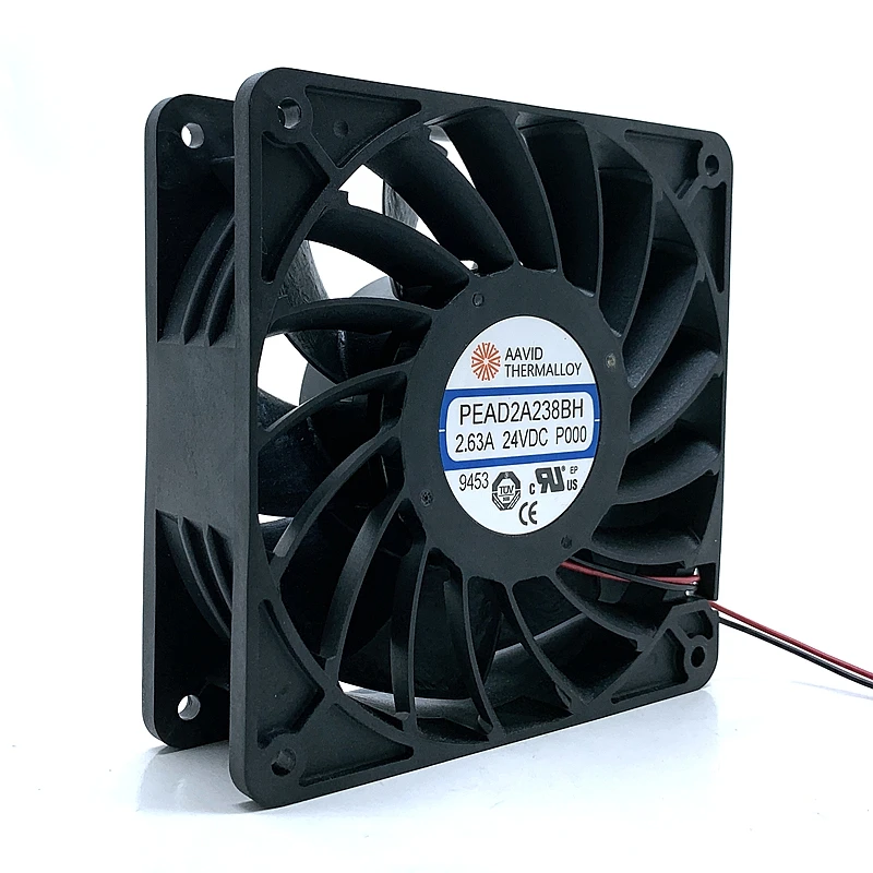 

12038 120mm 12cm DC 24V Cooling Fan,PEAD2A238BH 2.63A High Speed Airflow Powerful Strong Server Inverter Fans