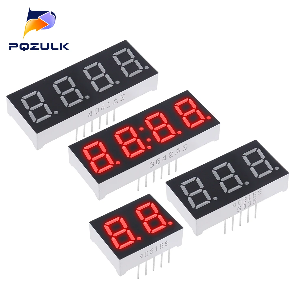 0.28/0.36/0.4/0.56/0.8inch 7 Segment 1/2/3/4Bit Digital Tube Red Common Cathode LED Digit Display 8x8 Led Lattice Connector