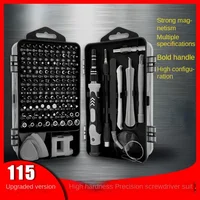 Juego de destornilladores 115 en 1, herramientas de desmontaje versátiles, multifuncionales, magnéticas, fuertes, de alta dureza