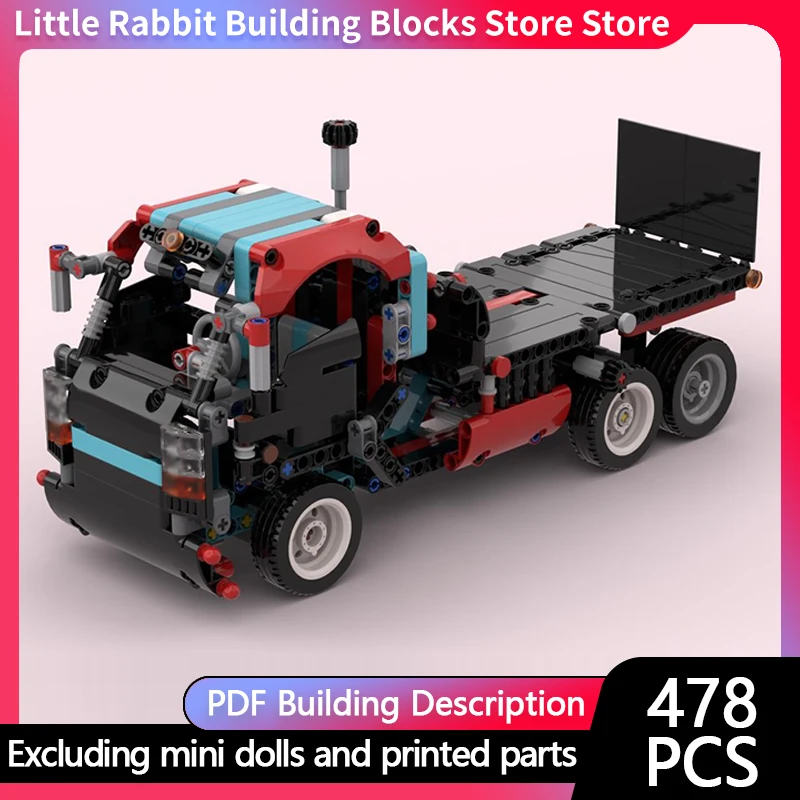 City Car Model MOC Building Bricks Flatbed Transport Recovery Truck Modular Technology Children Holiday Gifts Assemble Toys Suit