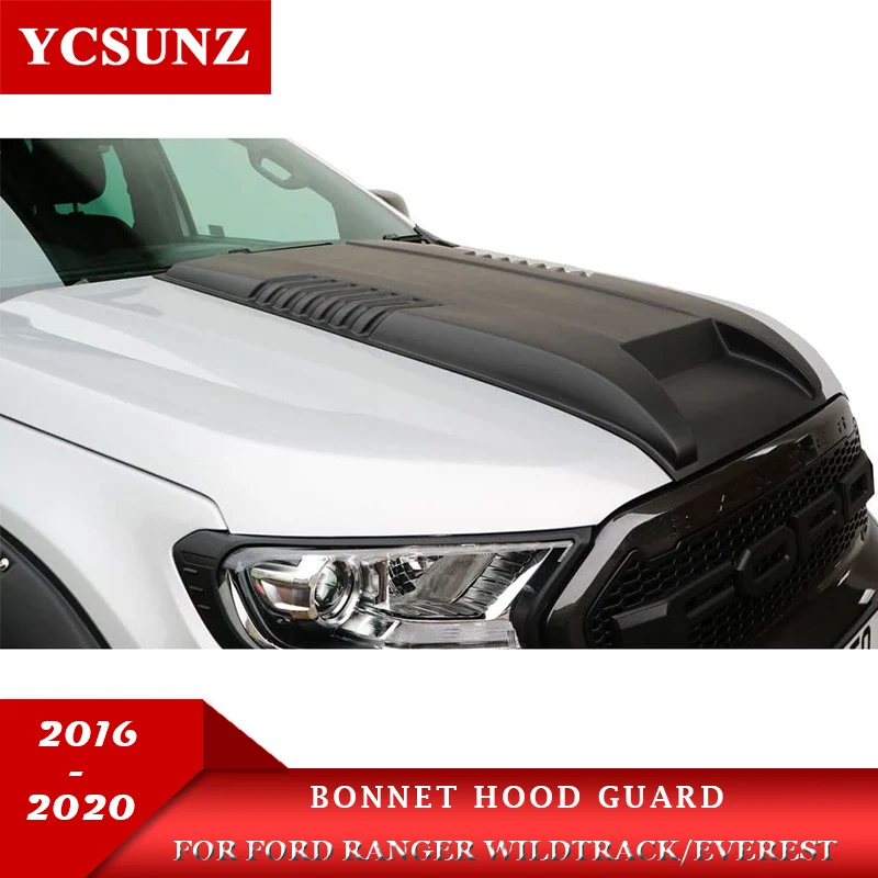 2016 Matte Black Bonnet Scoop Hood For Ford Ranger Wildtrack T7 For Ford Endeavour Everest 2016 2017 2018 2019 2020 2021 YCSUNZ