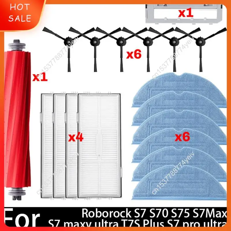 Para Roborock S7 S70 S7 Max T7S T7S Plus cepillo principal filtro Hepa almohadilla de fregona piezas de repuesto para aspiradoras accesorio A62X