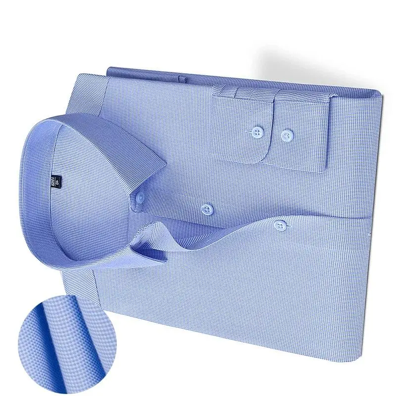 

High Quality 8XL Bamboo Fiber Long Sleeve Mens Shirts Short Sleeve Fashion Classic Solid Color Business Men Long Sleeve Shirt