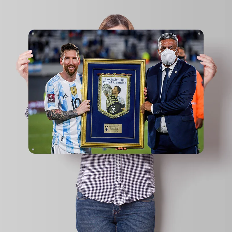 Lionel Andrés Messi Football Metal Poster Custom Wall Art Retro Vintage Tinplate Signs for Man Cave Decoration Bedroom Wand Deko