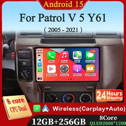 Android 15 12G+256G For Nissan Patrol V 5 Y61 2005 - 2021 Car Radio Multimedia Video Player Navigation GPS WIFI DSP No 2 Din DVD