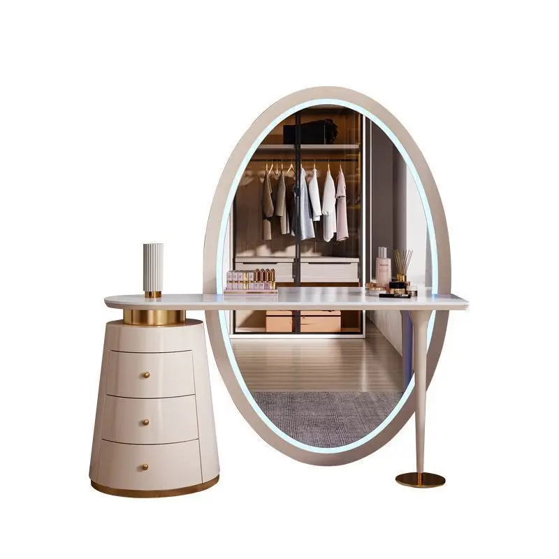 

makeup vanity table set dressing table with Floor led mirror drawer Home bedroom furniture