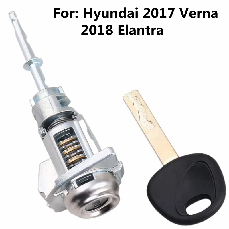 Car Front Left Door Lock Cylinder For Hyundai 2017-2022 Elantra 2017 Verna Auto Door Lock Core Barrel With 1Pcs Key