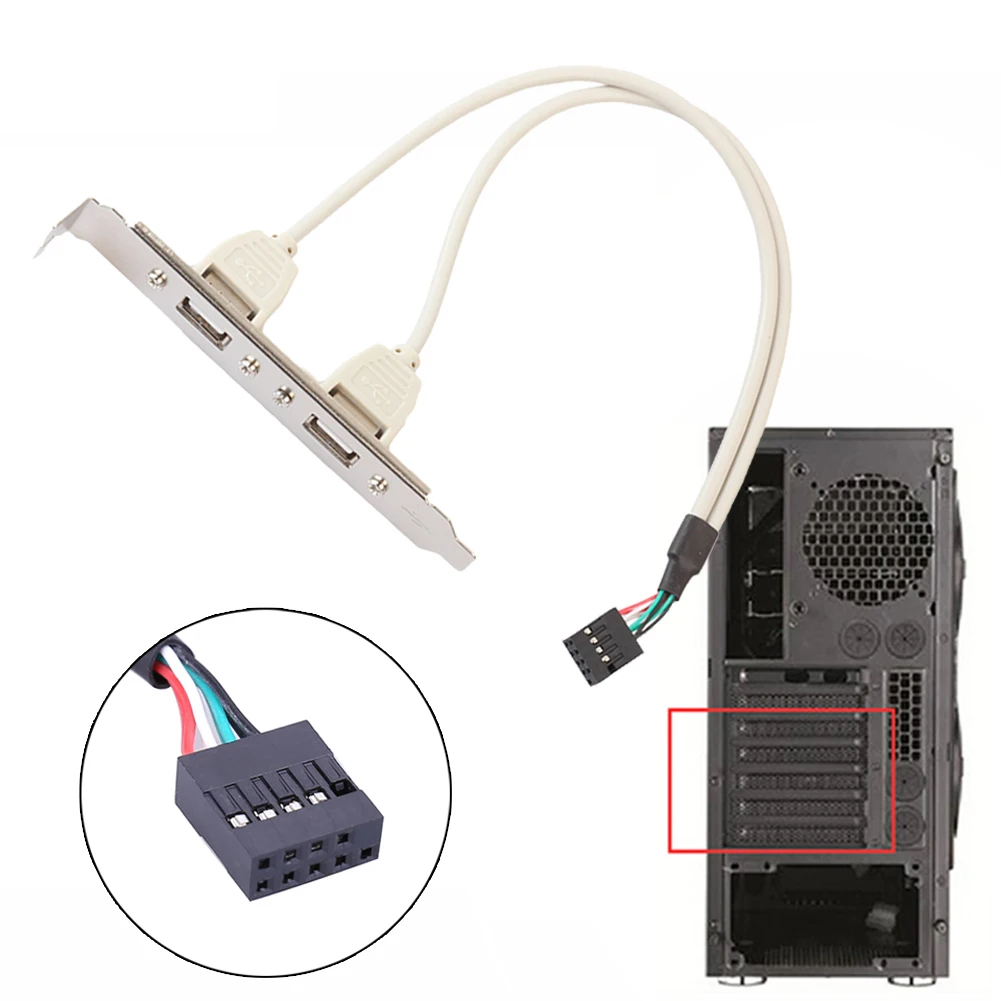 

2 Port USB 2.0 Motherboard USB Cable Host Adapter To Motherboard 9pin Header Connector Cable Adapter Computer Accessories