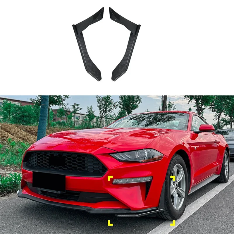 

Аксессуары для Ford Mustang MK6.5, передний бампер, угловой спойлер, разветвители крыльев 2018-2023, углеродное волокно