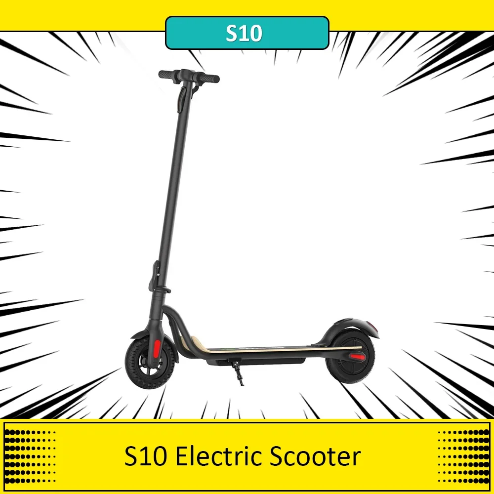 S10 Electric Scooter 250W Motor Wooden Pedals Escooter 25km/h Max Speed 7.5Ah Battery 8.0in Honeycomb Tires  18-22km Range