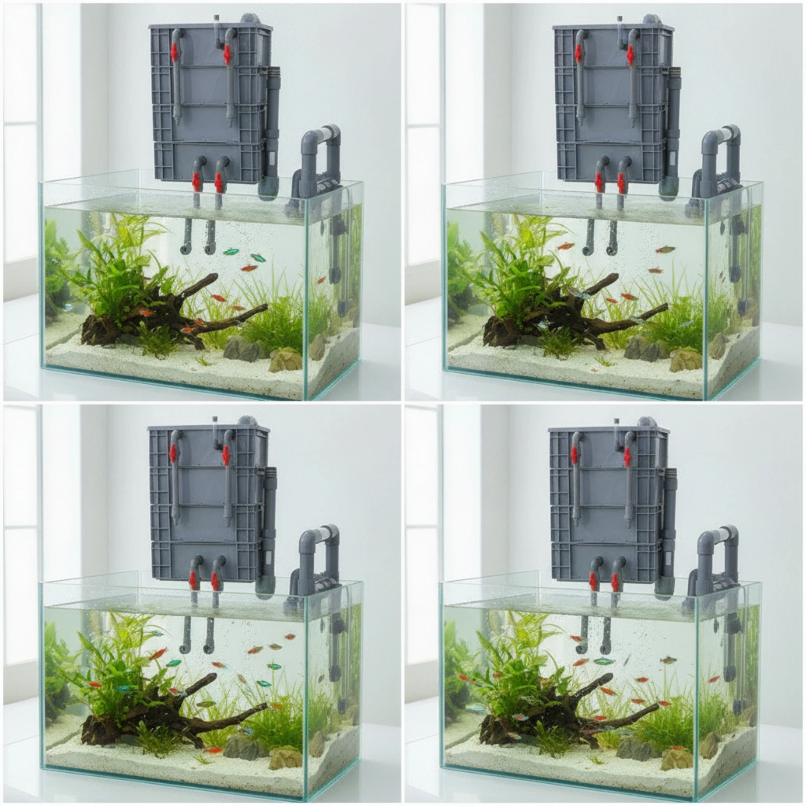 DIY Top Filter Box Freshwater Aquarium Filter Box with Pipes Aquatic Compact for Aquariums