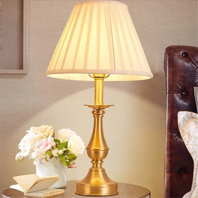 SOFEINA Modern Nordic Brass Table Lamp LED Copper Desk Light Creative Decor For Home Bed Room