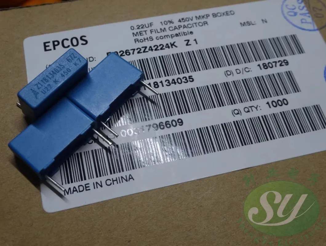 5PCS EPCOS 0.22uf/450v 220nf u22 224 New 15MM thin film capacitor B32672Z4224K