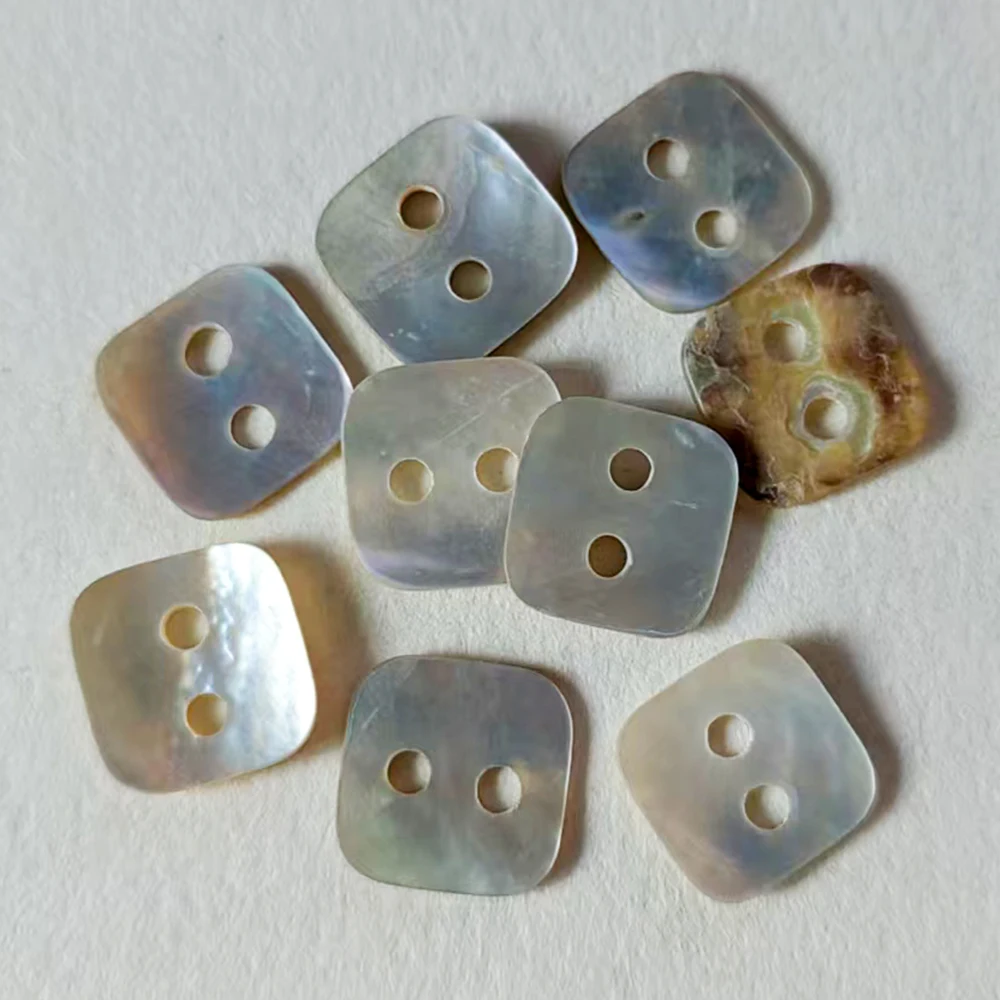 50pcs 12.8mm 2 hole square shape natural shell shirt buttons for sewing Diy craft decorative accessories