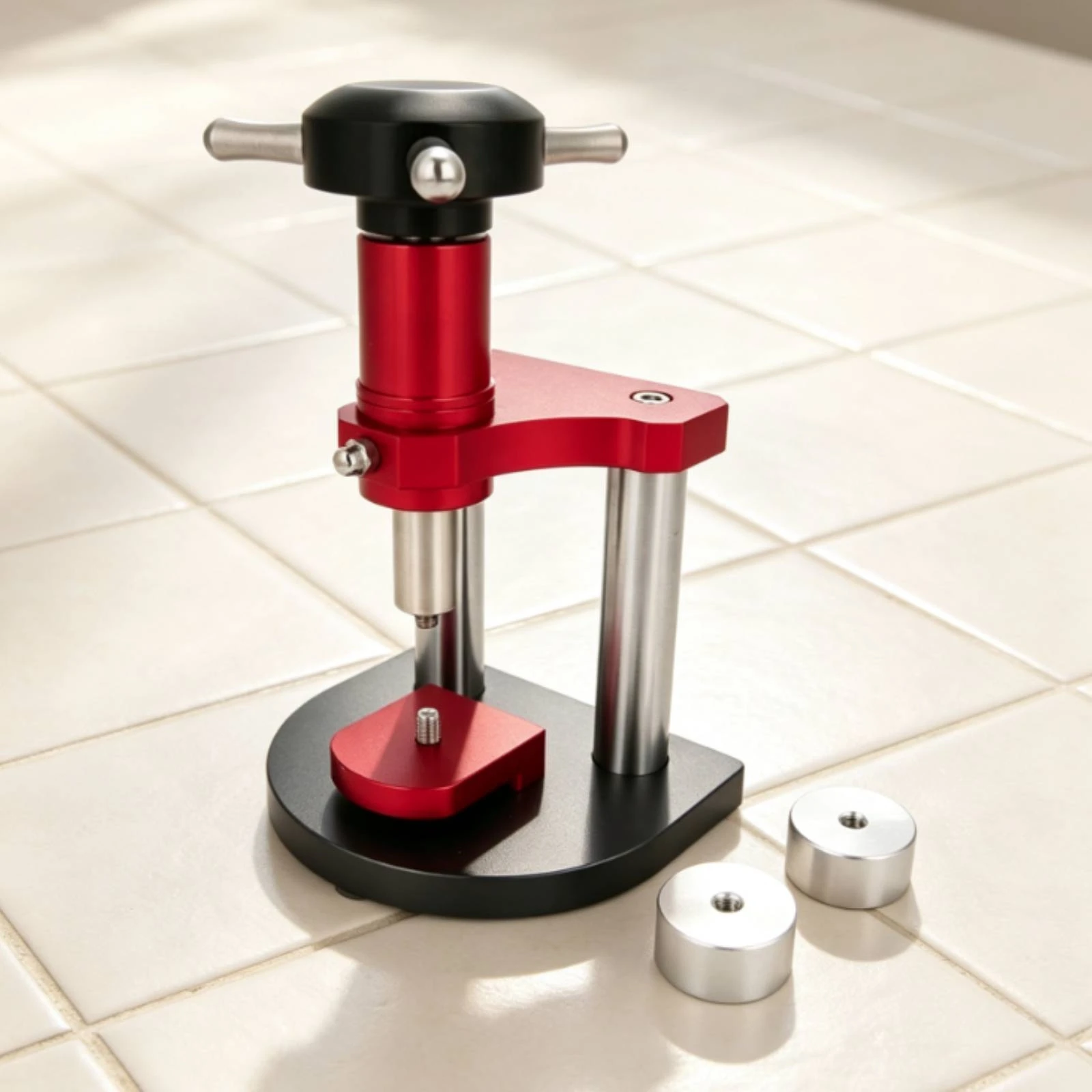 Bench-top Watch Press with Interchangeable Dies Manual Repair Tool Rotary Watch Case Press Tool for Watch Repair