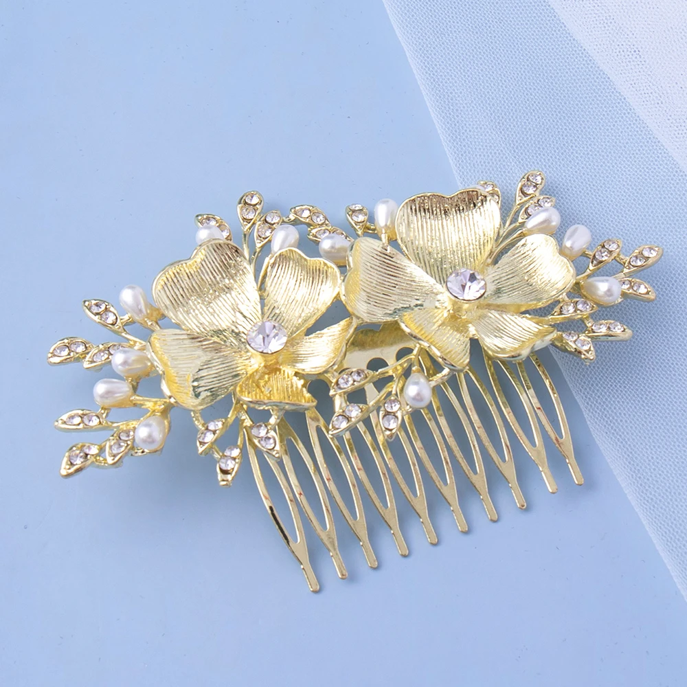 Female Tiara Comb Hair Fork Color Retention Temperamental Headdress for Birthday Stage Party Show Dress up