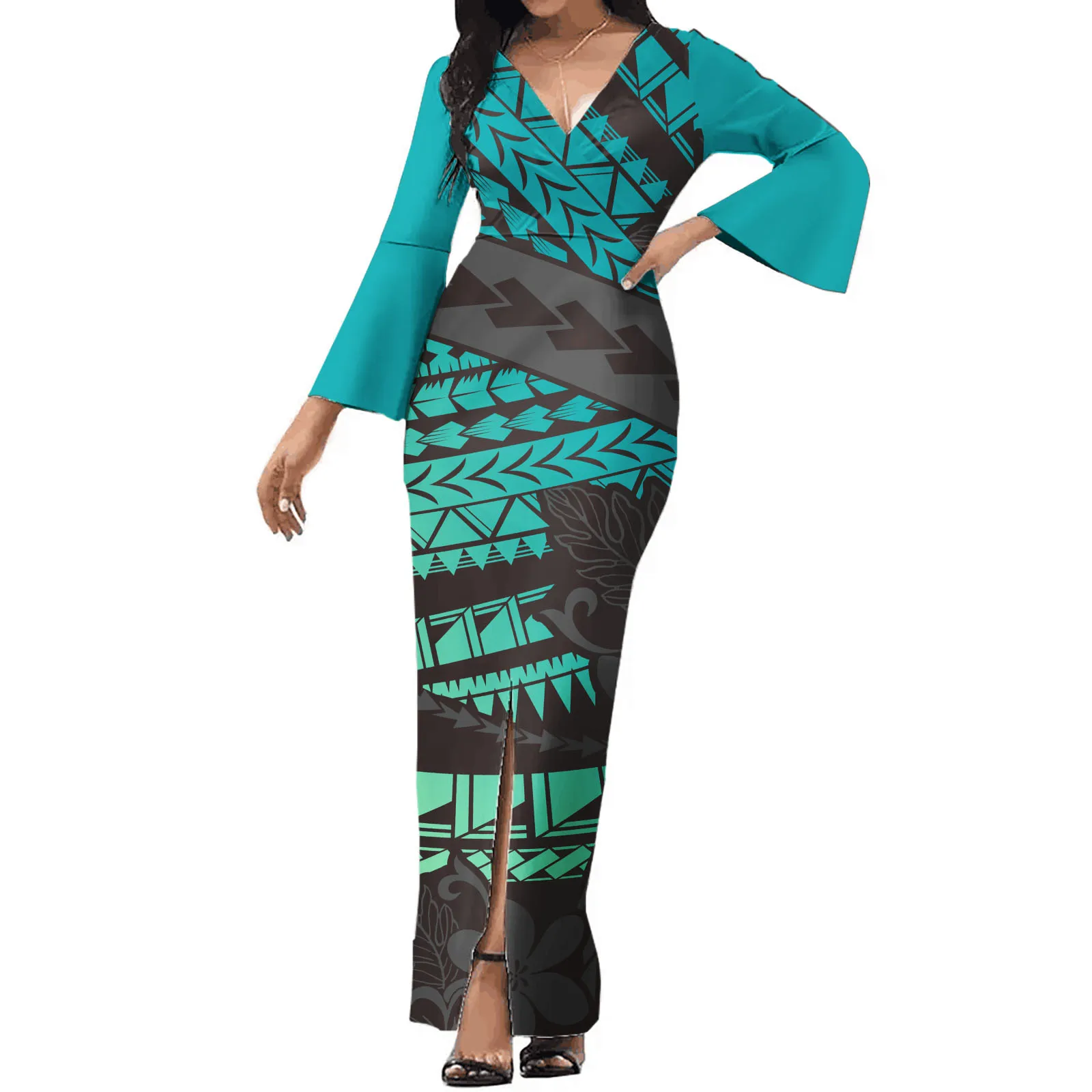 

New Design Polynesia Tribal Print Sexy Fashion Women's Bodycon DressOne Shoulder Bodycon Dress